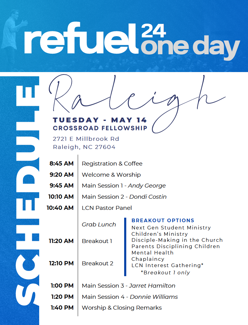 2024 Raleigh One Day Schedule